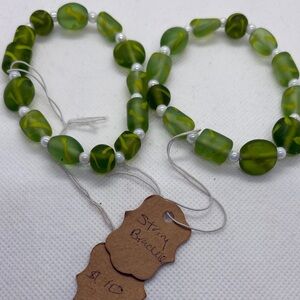 Green Beaded Bracelet Set